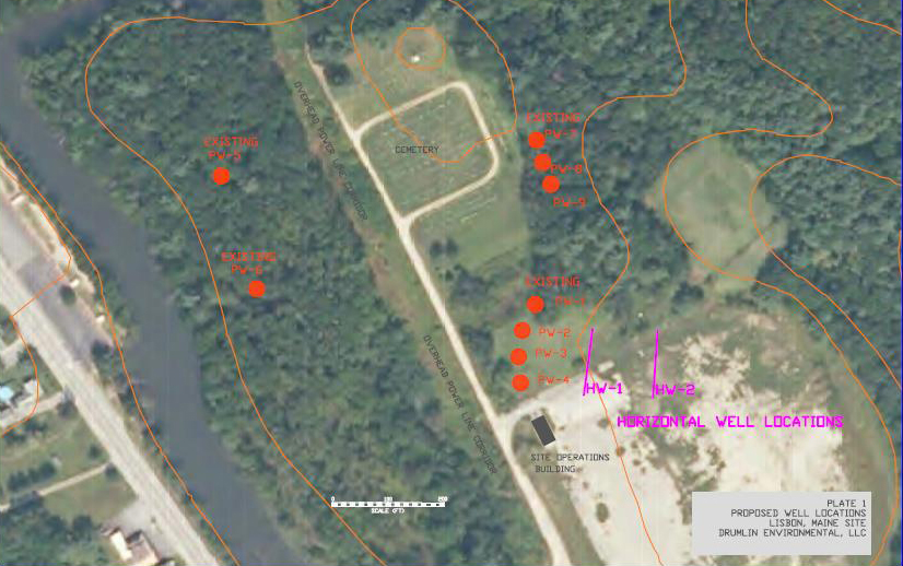 Layoug of Horizontal Remediation Wells for Groundwater Extraction