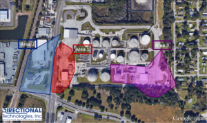 Active fuel terminal with multiple exclusion areas