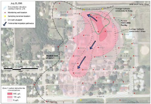 Carbon tetrachloride impacted groundwater plume 2009. 